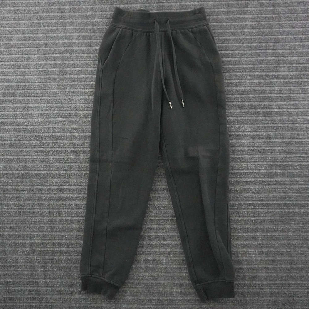 Lululemon Scuba High-Rise Joggers Women Size 2 Black Cotton Blend Fleece